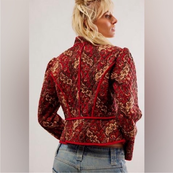 NWT Free People Zoey Floral Printed Snap Closure Quilted Patchwork Jacket XS - Picture 2 of 15